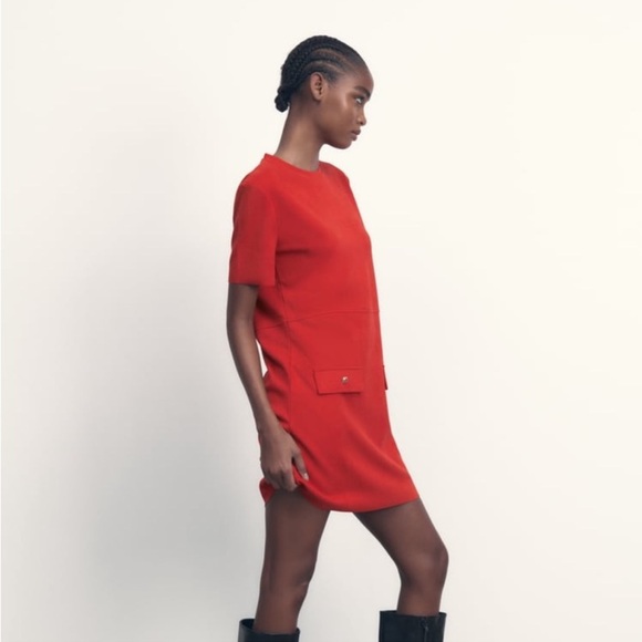 Zara Kelly Shift Dress in Red size M - Picture 7 of 7